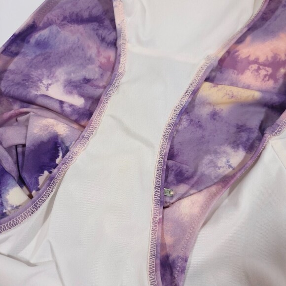 PINK Victorias Secret Lace Up Tie Dye One Piece Swimsuit boho Purple Haze Small - Picture 9 of 10